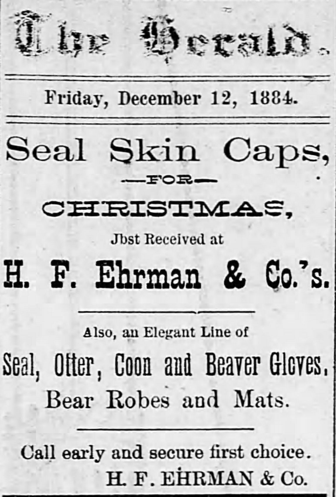 Seal skin caps for Christmas